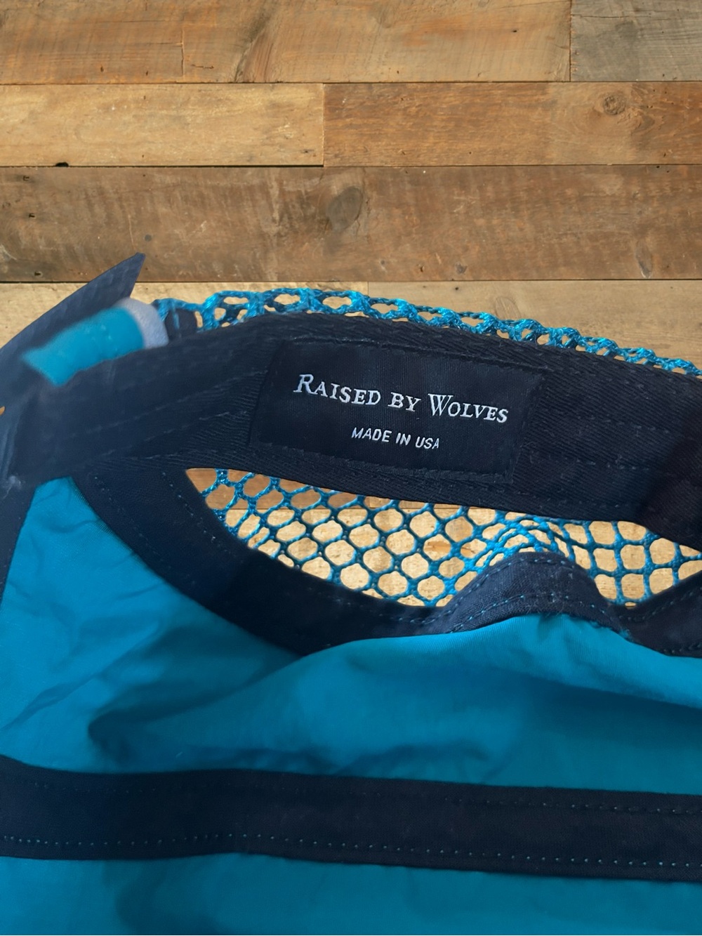 Raised By Wolves Mesh Running Cap Teal Reflective Trim Adjustable - Picture 8 of 9